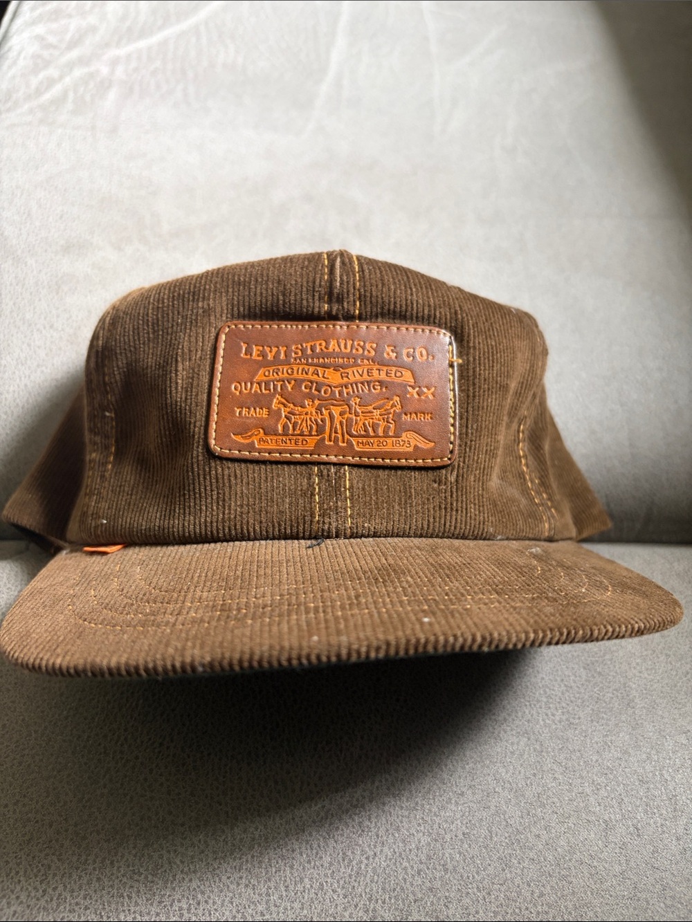 Levi's Brown Corduroy Cap with Leather Patch
